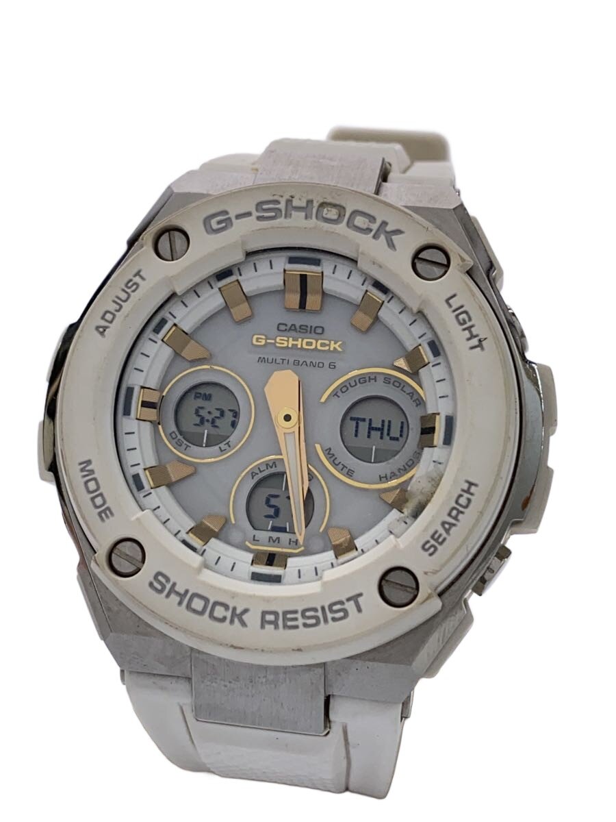 【中古】CASIO◆ソーラー腕時計・G-SHOCK/デジアナ/ラバー/ホワイト/ホワイト【服飾雑貨他】｜2ｎｄ STREET 店