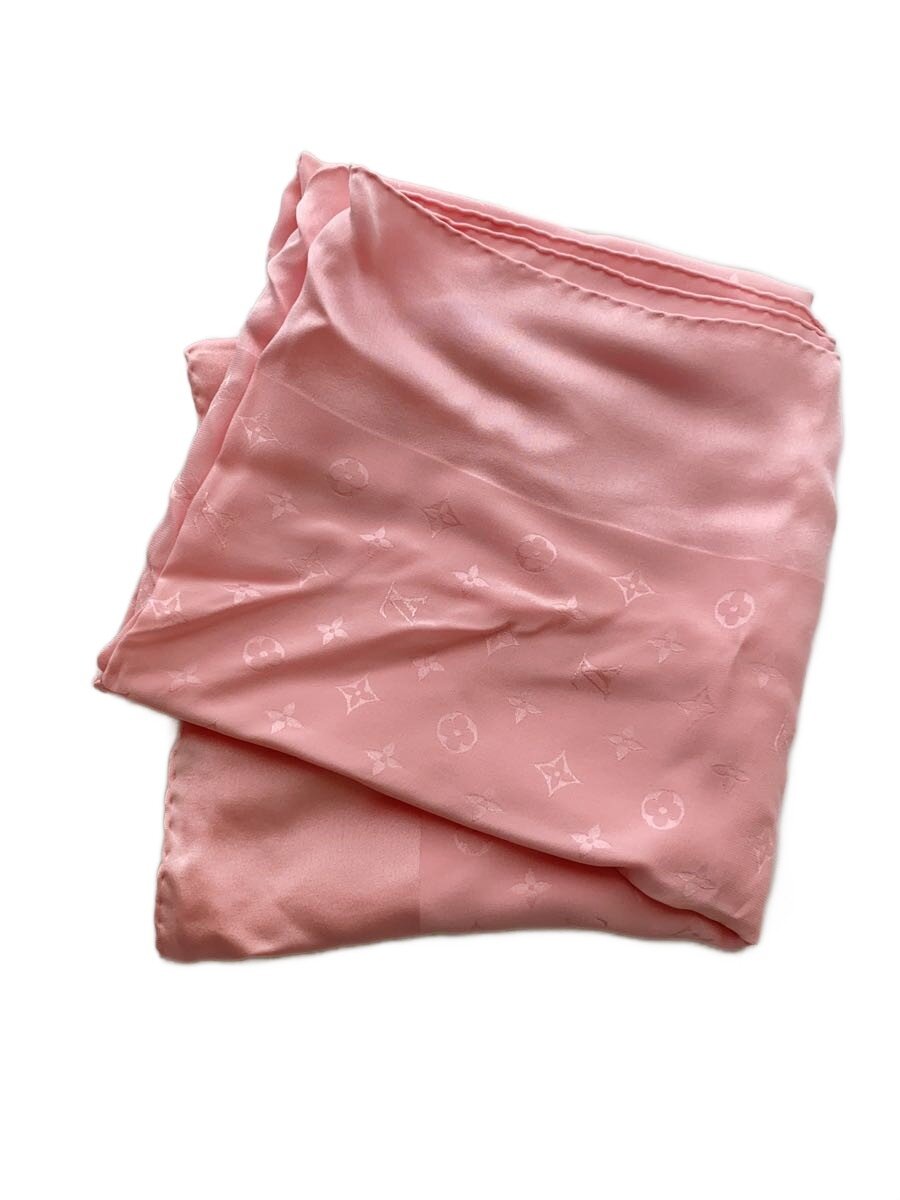 【中古】LOUIS VUITTON◆えり巻き/地絹/PNK/無地/レディース【服飾雑貨他】
