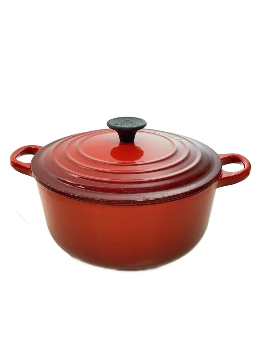 【中古】LE CREUSET◆LE CREUSET ルクルーゼ/鍋/RED/赤【キッチン用品】