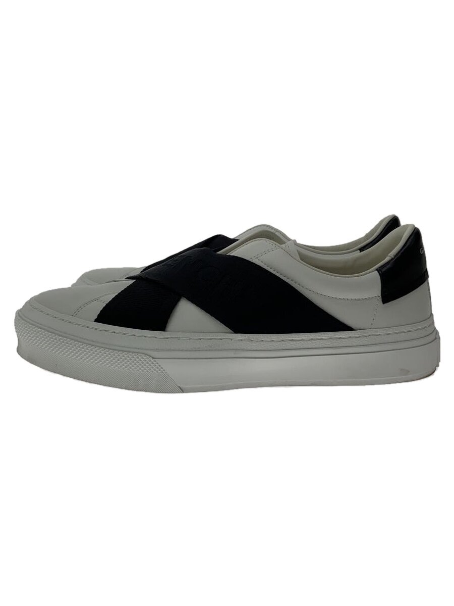 【中古】GIVENCHY◆ダブルウェビングバンド/ローカットスニーカー/41/WHT/なめし革【シューズ】