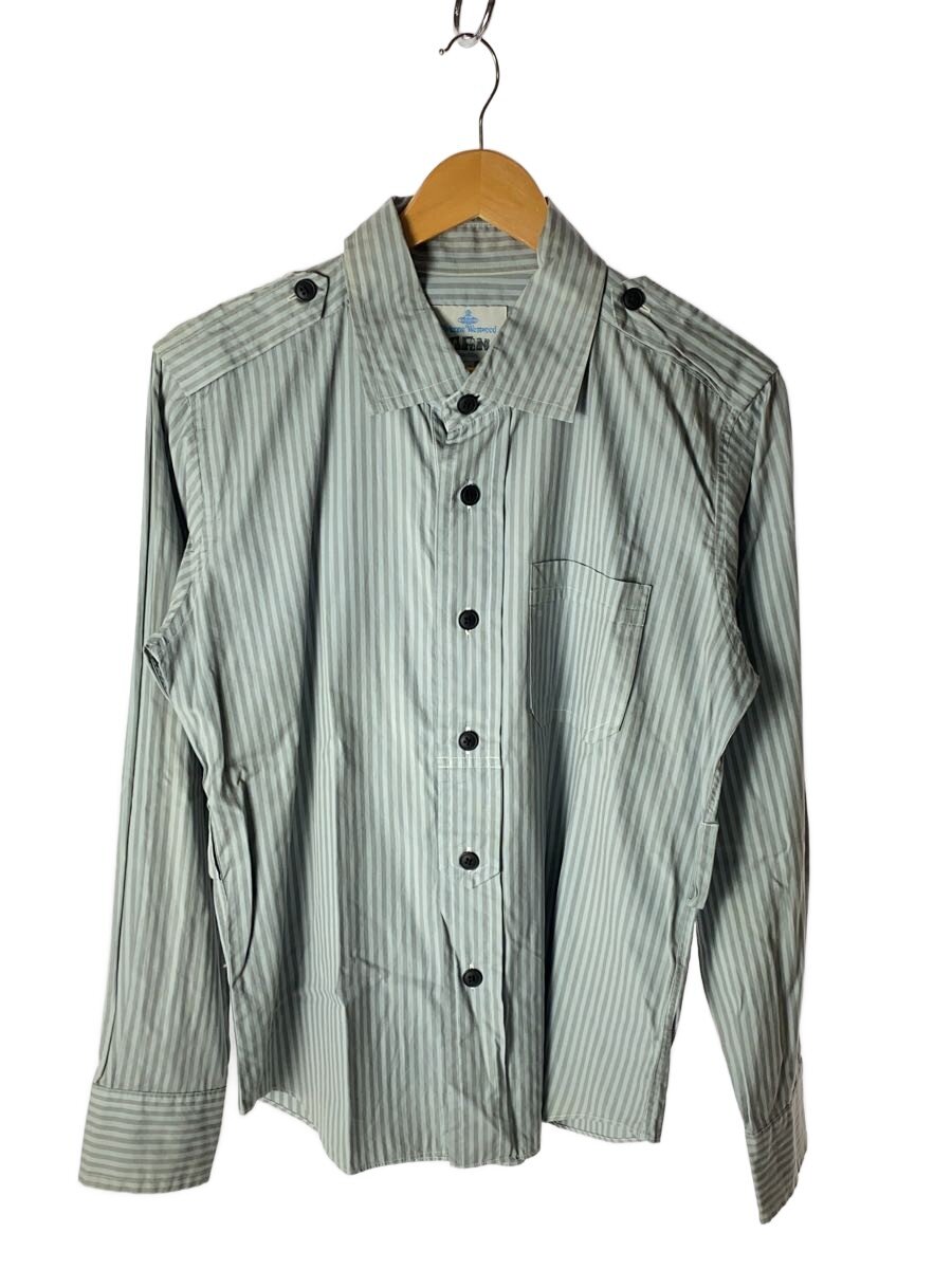 【中古】Vivienne Westwood MAN◆長袖プルオーバー/46/綿織物/GRY/縞模様/1146-2006【メンズウェア】