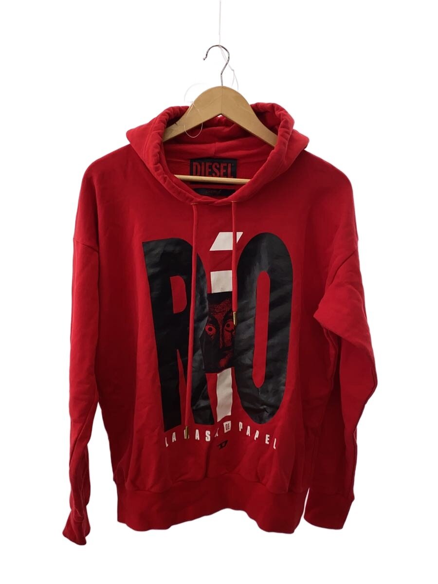 【中古】DIESEL◆パーカー/S/綿織物/RED【メンズウェア】