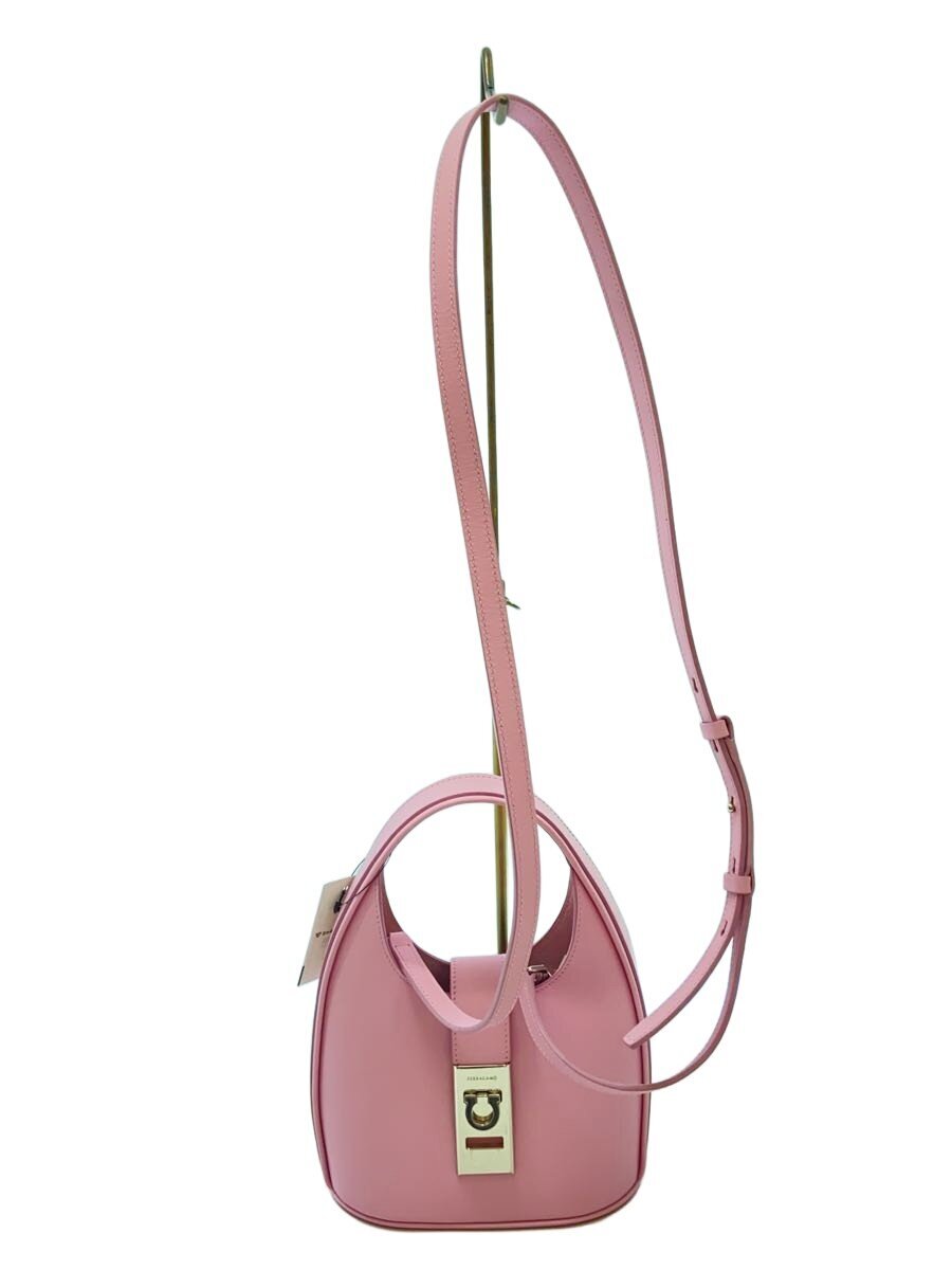 【中古】Salvatore Ferragamo◆23AW/ミニホーボ-ショルダーバッグ/なめし革/PNK//【御徒面子】