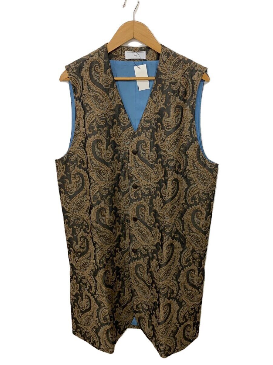 【中古】Urig◆STITCH ANTIQUE VEST/FREE/羊毛/GRY/BEG/ペーズリー/UM-VENS01G【メンズウェア】