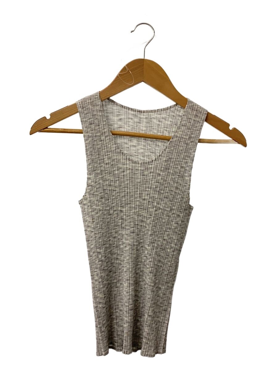 【中古】PLEATS PLEASE ISSEY MIYAKE◆プリーツノースリーブカットソー/3/ポリエステル/GRY/総柄/PP86JK728/グレー//【レディースウェア】|2nd STREET 店