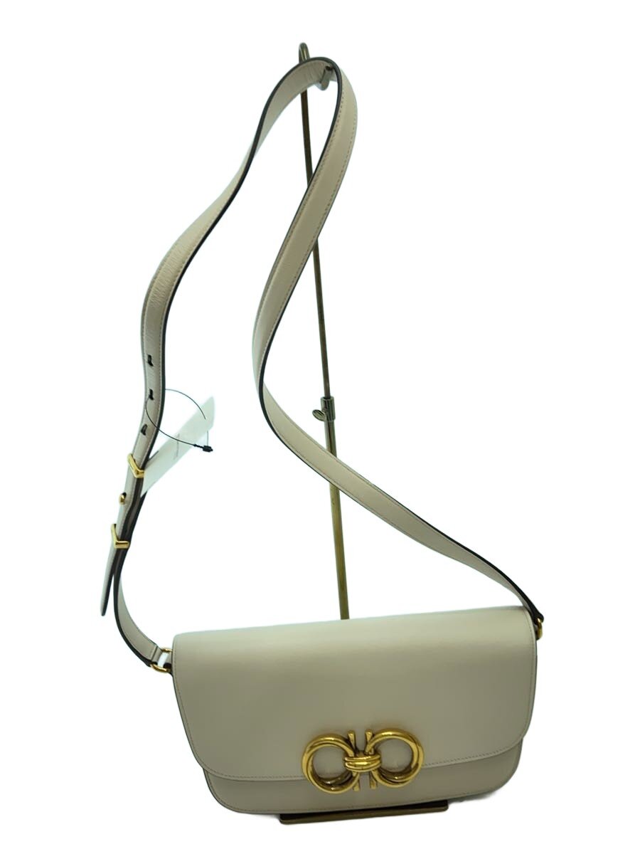 【中古】Salvatore Ferragamo◆24AW/trapezio cross body bag/ショルダーバッグ/レザー/CRM【バッグ】｜2ｎｄ STREET 店