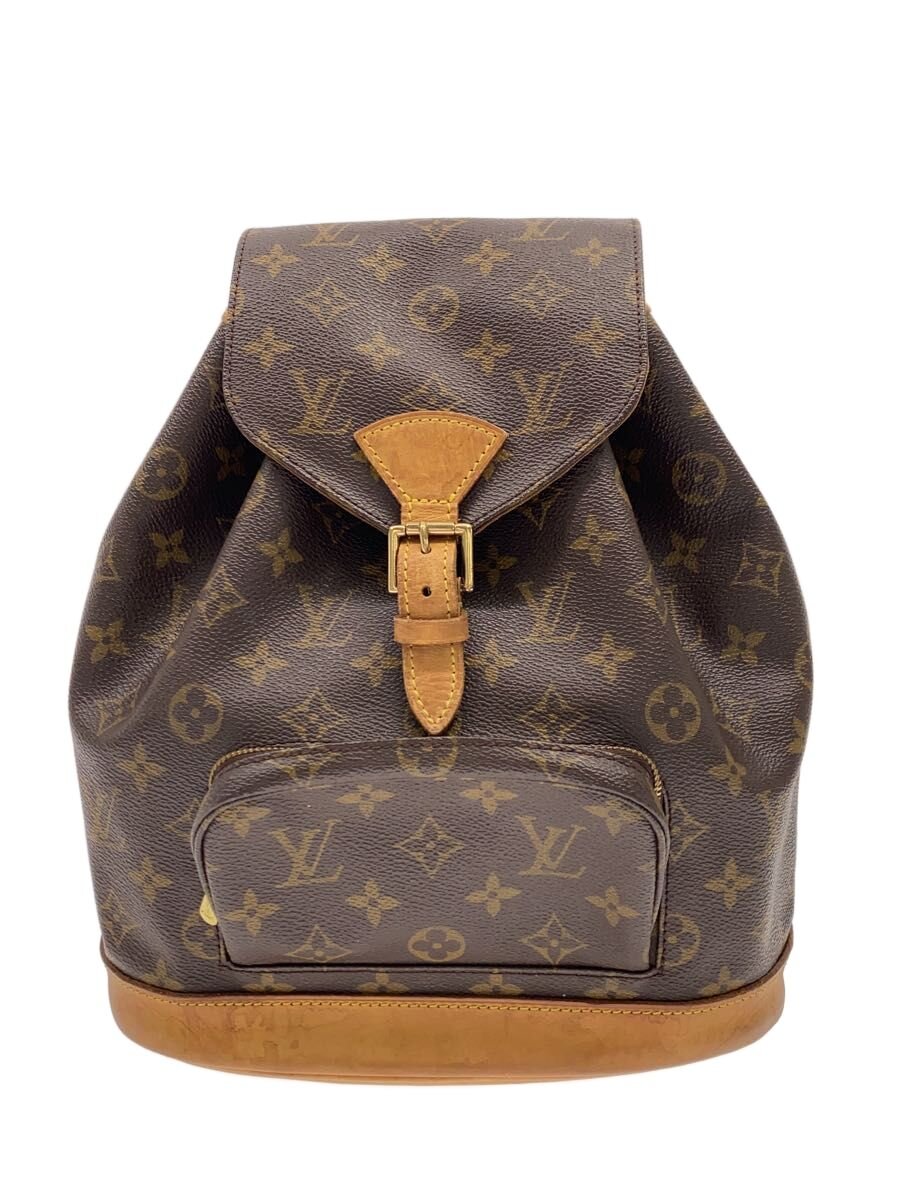 【中古】LOUIS VUITTON◆モン掏摸MM_モノグラム・帆布/PVC/BRW/総柄【御徒面子】