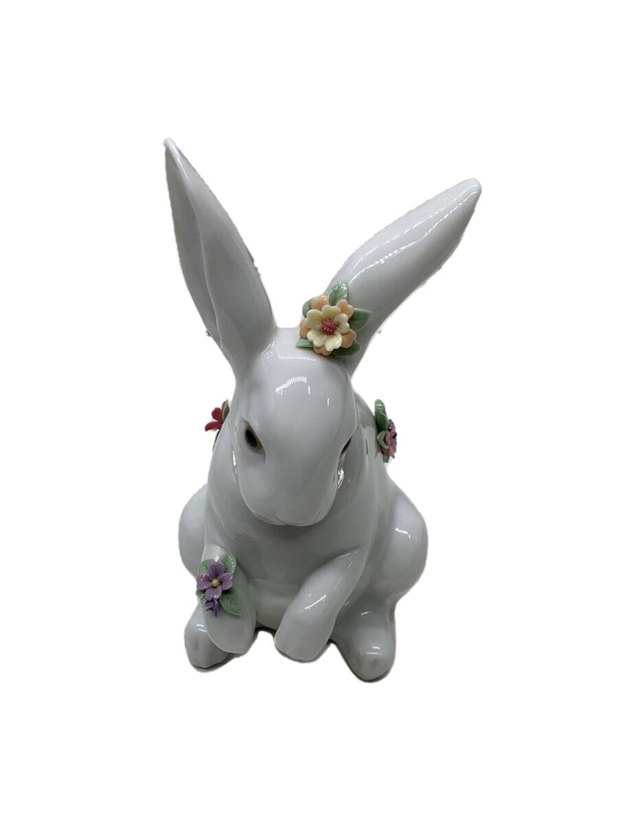 楽天市場】リヤドロ 花飾りの白うさぎ 2 ウサギ 兎 干支 置物 01006098