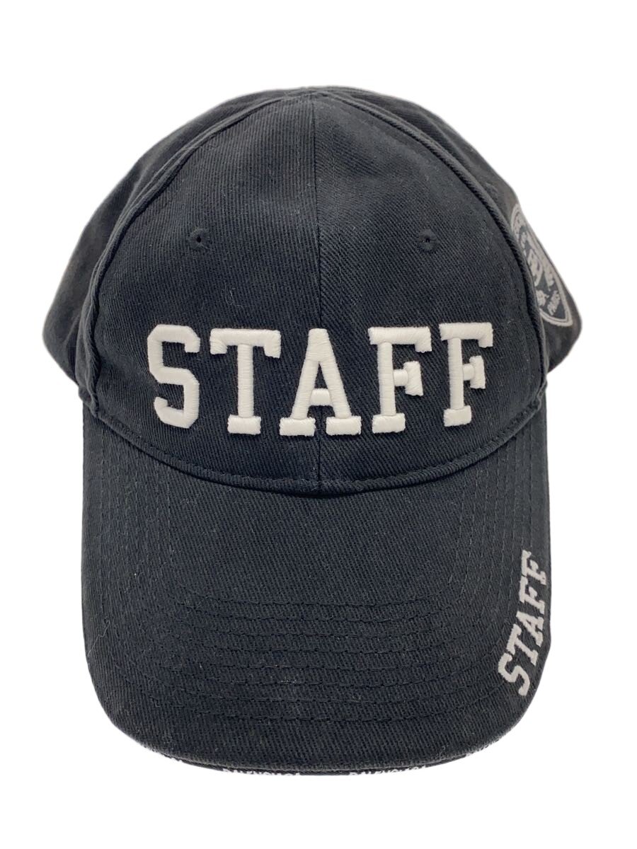 【中古】BALENCIAGA◆21AW/STAFF CAP/旗がしら/FREE/綿織物/BLK/黒【服飾雑貨他】