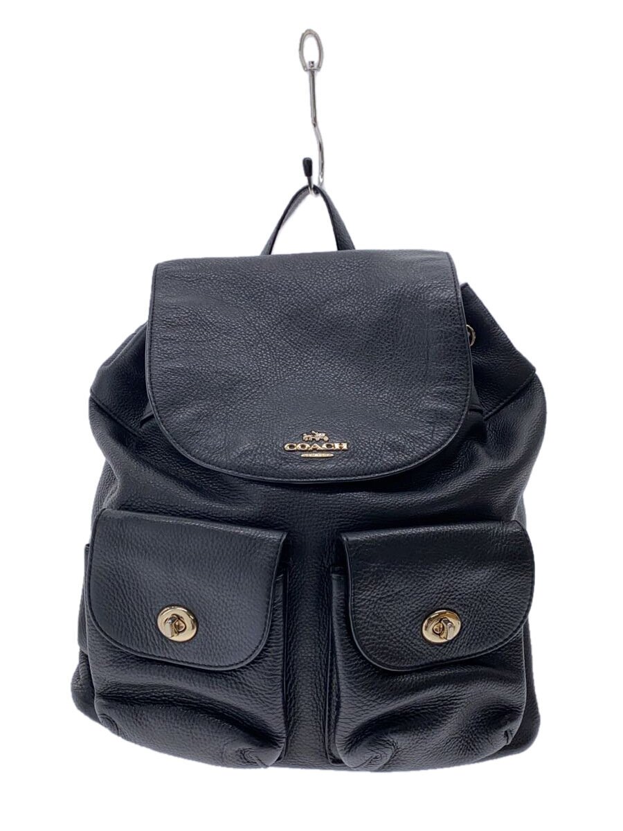 【中古】COACH◆角擦れ有/金具剥げ有/ビリー/背嚢/なめし革/BLK【御徒面子】