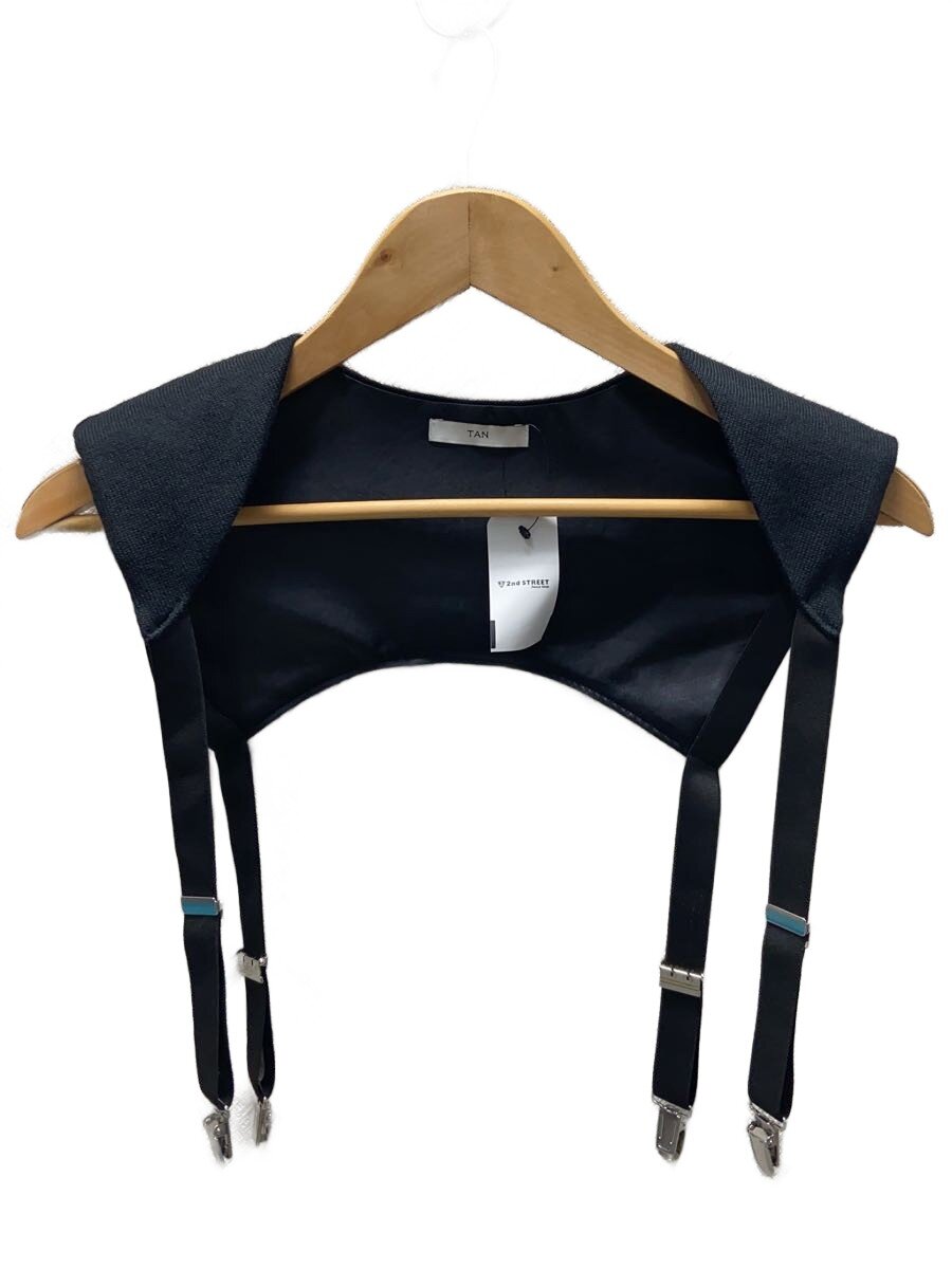 【中古】25AW/TAN/PADDED KNIT\u0026SATIN SUSPENDERS/より良い/ズボン吊り/BLK【レディース御召しもの】