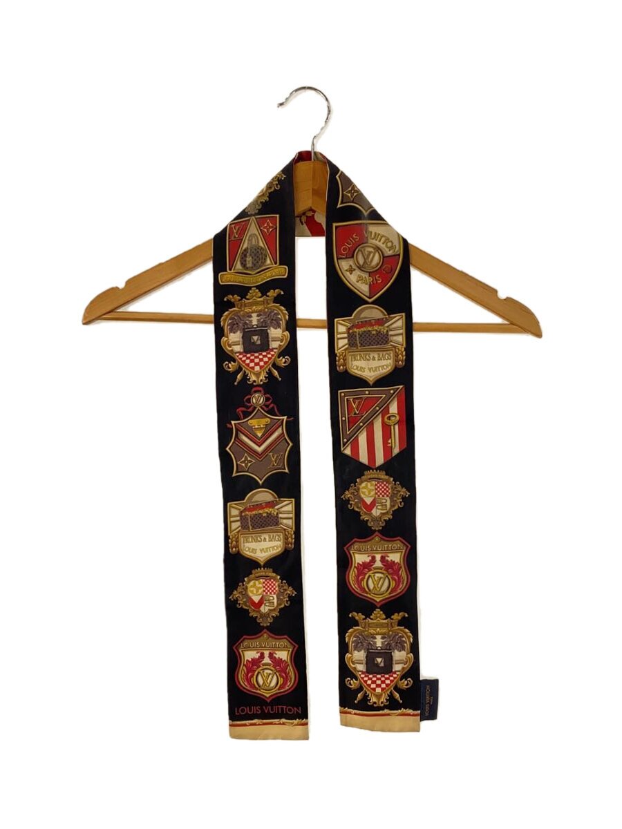 【中古】LOUIS VUITTON◆バンドー・イントゥールイ/地絹/BLK/レディース【服飾雑貨他】