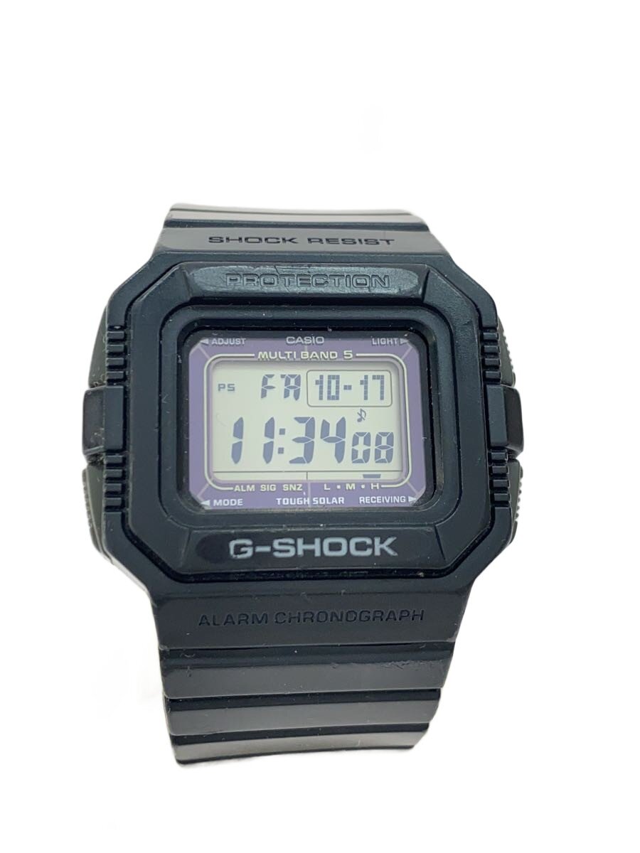 【中古】CASIO◆ソーラーウオッチ・G-SHOCK/デジタル/天然ゴム/BLK/BLK【服飾雑貨他】