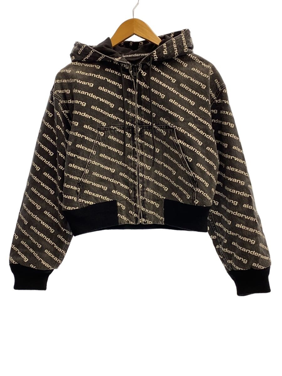 【中古】Alexander Wang◆HOODED BOMBER JACKET/ジャケット/XS/デニム/GRY/総柄/4D992394CG【レディースウェア】｜2ｎｄ STREET 店