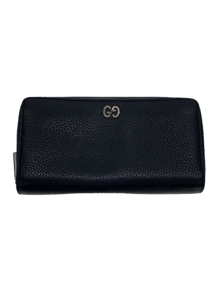 【中古】GUCCI◆長札入れ_インターロッキングG/なめし革/BLK/メンズ//【服飾雑貨他】