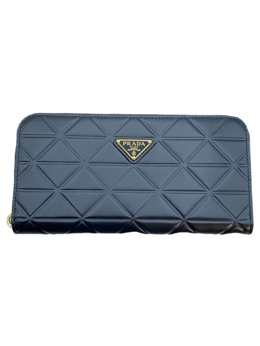 【中古】PRADA◆NERO/長札入れ/なめし革/1ML506/ファスナープル手抜かり//【服飾雑貨他】
