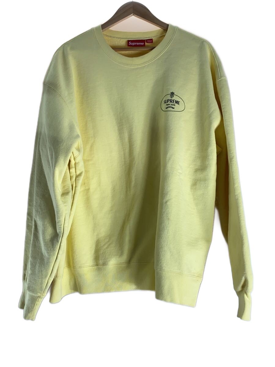 【中古】Supreme◆汗水/XL/綿織物/YLW/無地/24AW/Crest Crewneck【メンズウェア】