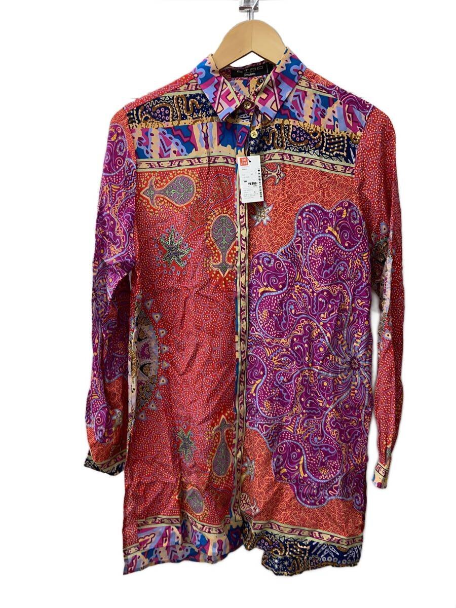 【中古】ETRO◆長袖プルオーバー/38/--/RED/総柄/D10 13554 4506【メンズウェア】