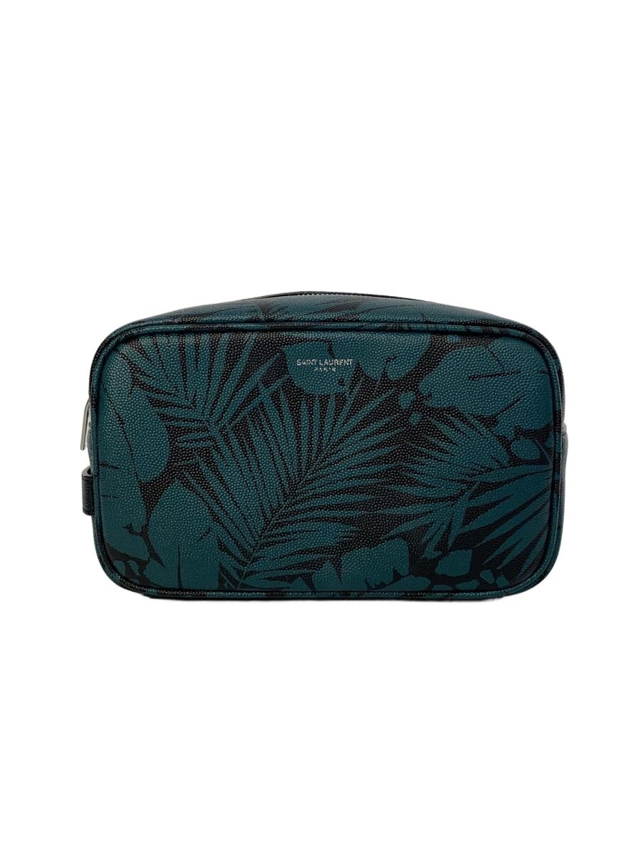 【中古】SAINT LAURENT◆合財袋/PVC/GRN/GUE650125・1120【御徒面子】