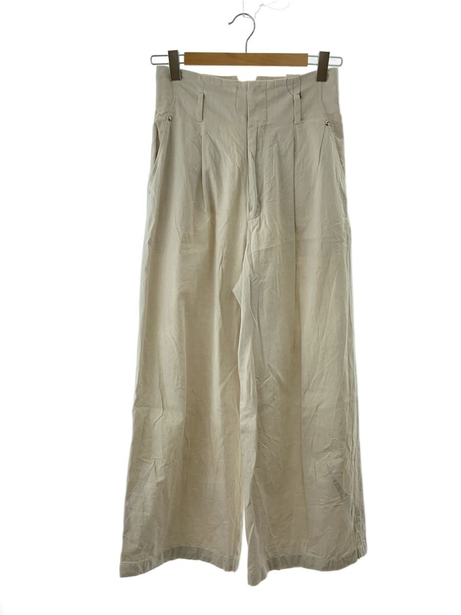 【中古】IHNN◆DENIM WIDE PANTS/下つ方/38/綿織物/CRM/無地/ID25S-PT06//【レディース御召しもの】
