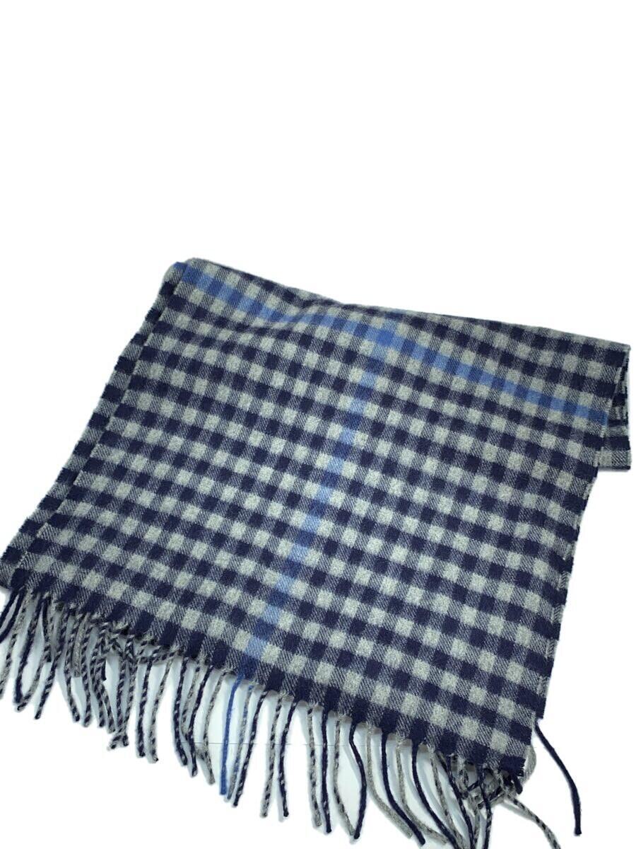 【中古】JOHNSON WOOLEN MILLS◆えり巻き/カシミヤ/NVY/照合のしるし/メンズ【服飾雑貨他】