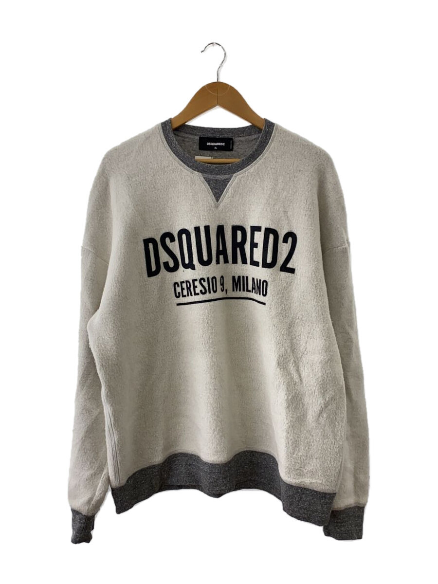 【中古】DSQUARED2◆クルーネックスウェット/XL/綿織物/WHT/S71GU0466//【メンズウェア】