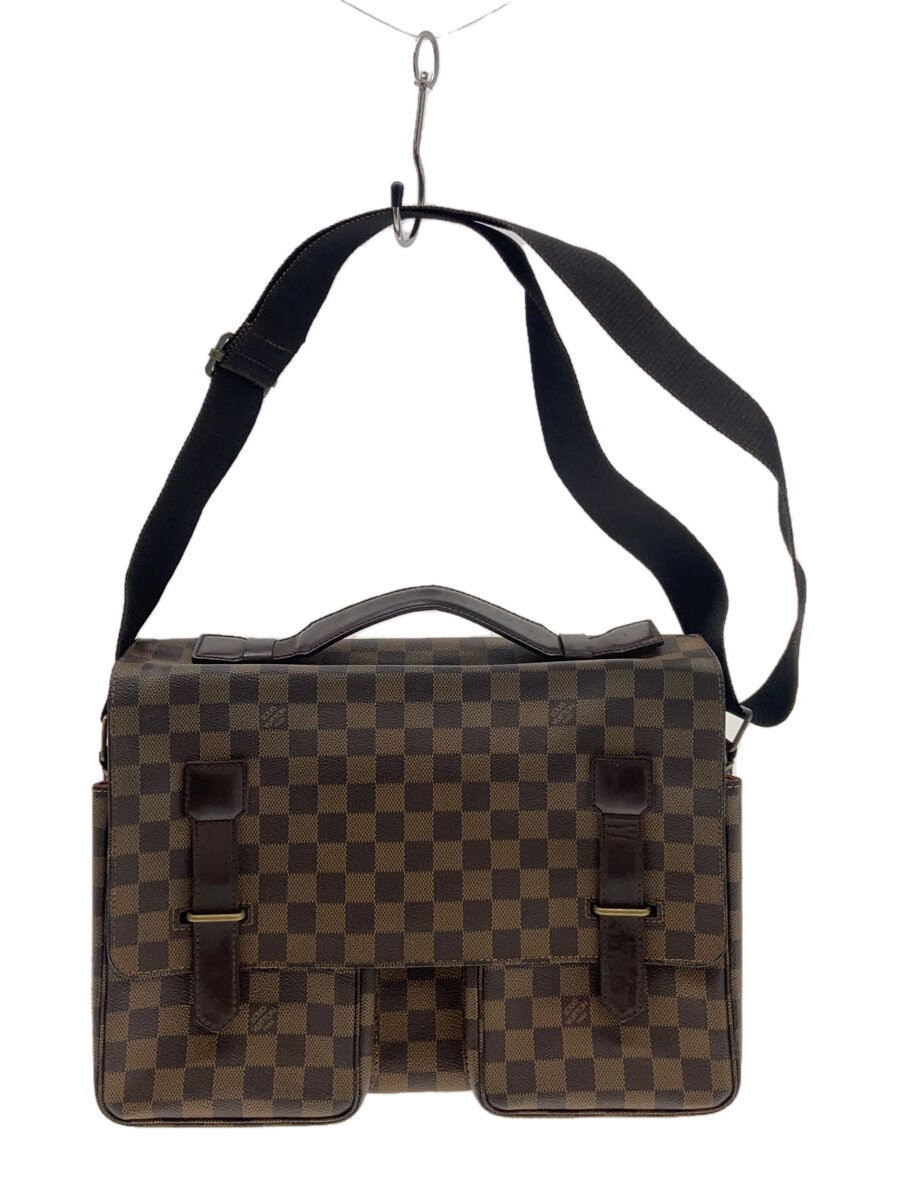 【中古】LOUIS VUITTON◆ブロードウェイ_ダミエ・エベヌ_BRW/PVC/BRW/総柄//【御徒面子】