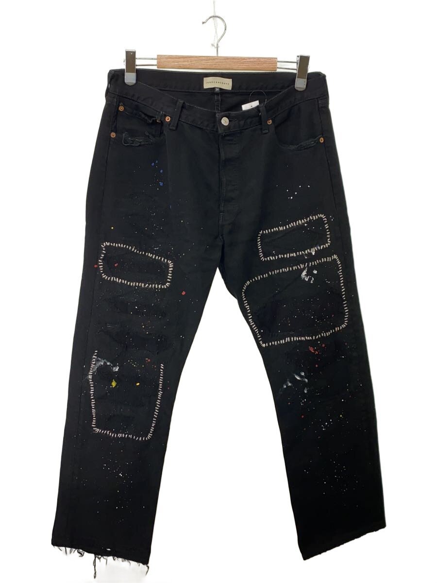 【中古】INNOCENCE NYC◆天真爛漫さ Damage Denim Pants/34/綿織物/BLK/INSTBK01/不都合工業【メンズウェア】