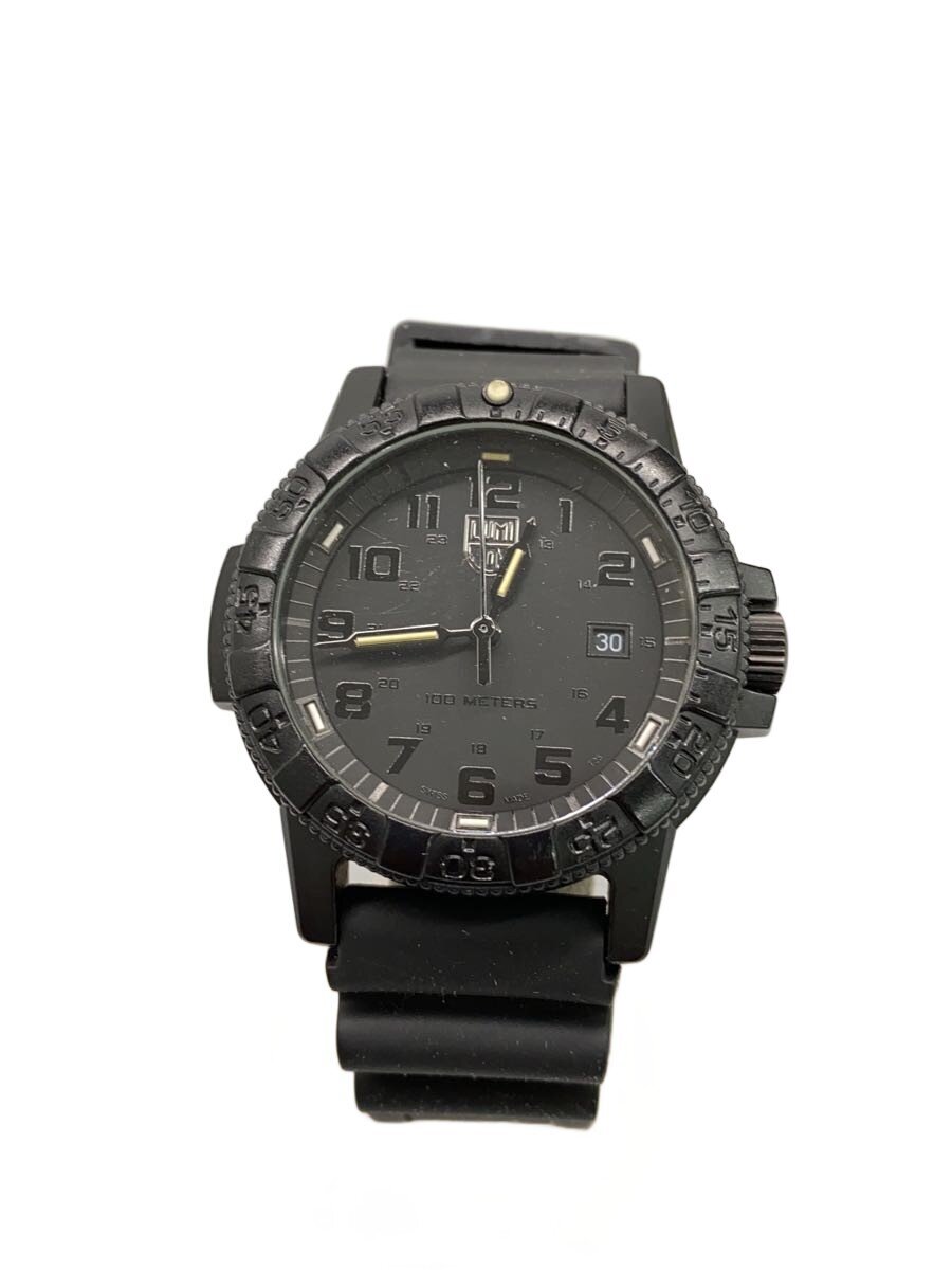 【中古】LUMINOX◆石英ウオッチ/アナログ/天然ゴム/BLK/BLK/series 0320-1gbq h-3 lx【服飾雑貨他】