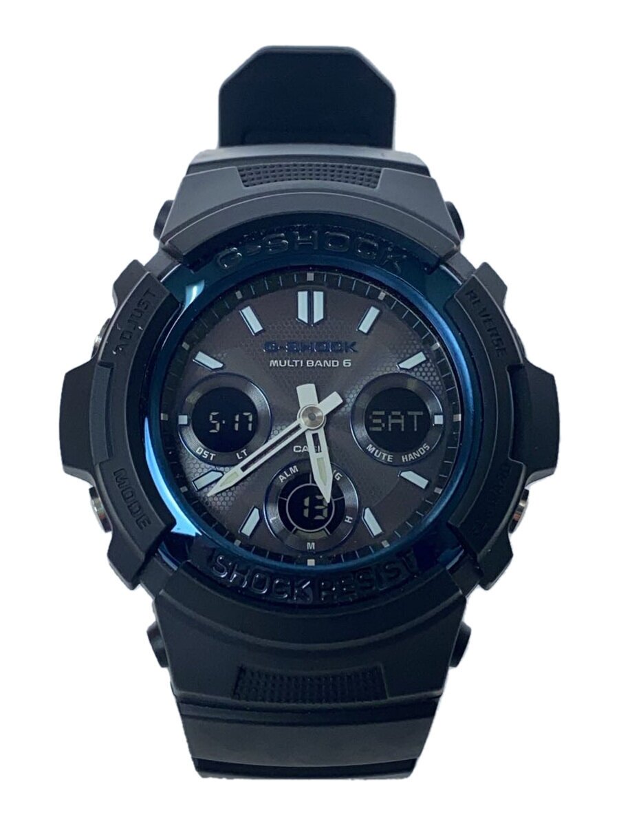 【中古】CASIO◆ソーラーウオッチ・G-SHOCK/デジアナ/BLK【服飾雑貨他】