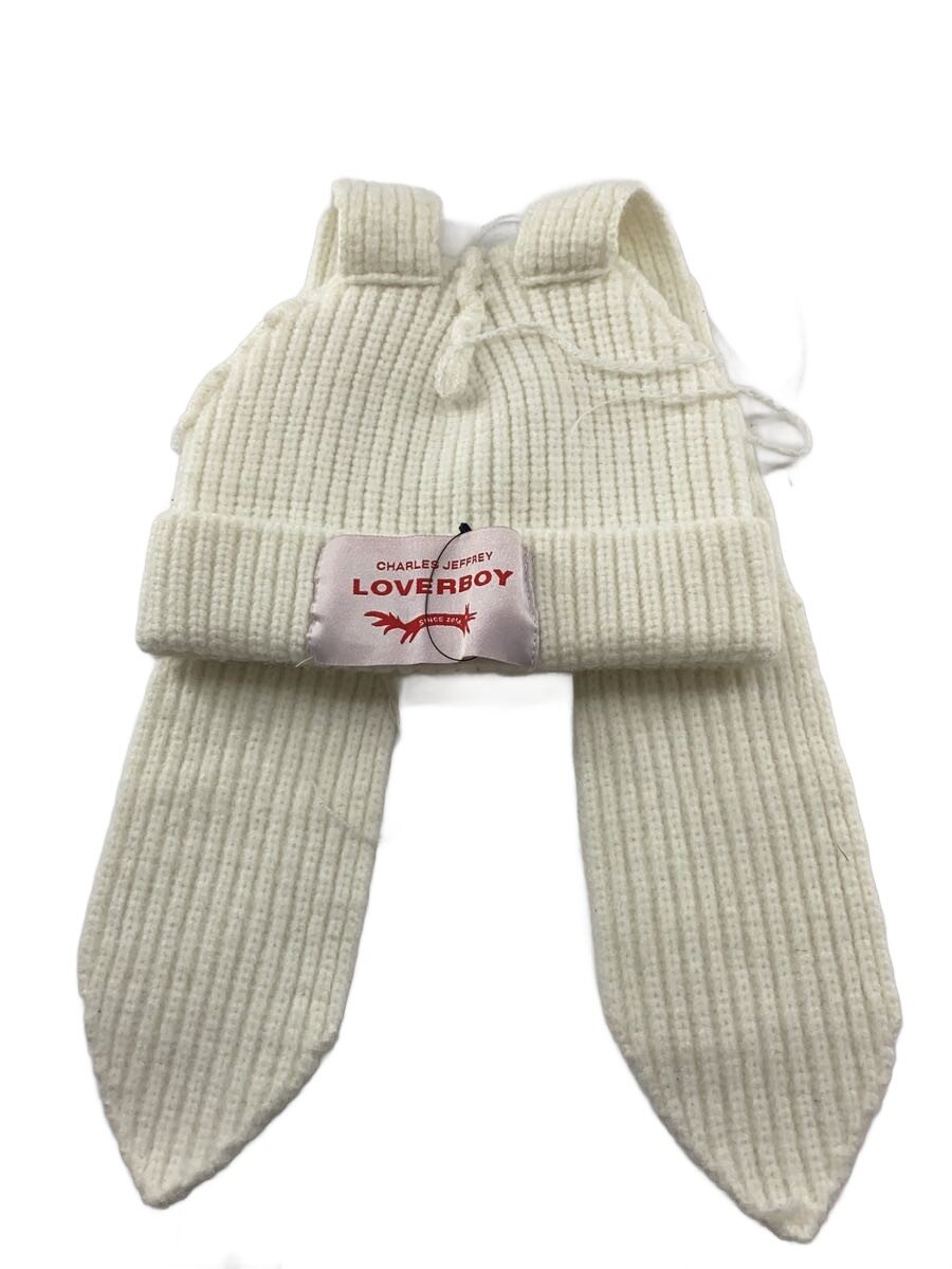 【中古】CHARLES JEFFREY LOVERBOY◆編み物旗がしら/FREE/羊毛/WHT/レディース【服飾雑貨他】