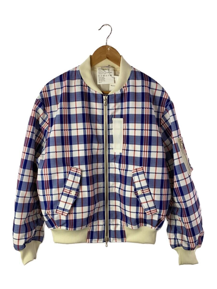 【中古】DIGAWEL◆23SS/Check MA-1//フライトジャケット/2/ポリエステル/BLU/チェック/DWWA004【メンズウェア】|2nd STREET 店
