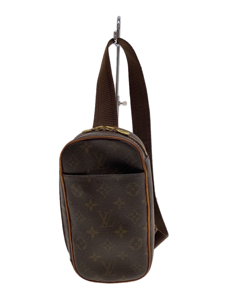 【中古】LOUIS VUITTON◆ポシェット・ガンジュ_モノグラム・帆布_BRW/--/BRW【御徒面子】