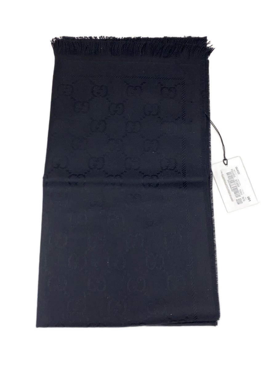 【中古】GUCCI◆GG羊毛 えり巻き/羊毛/BLK/メンズ/133483 3G200【服飾雑貨他】