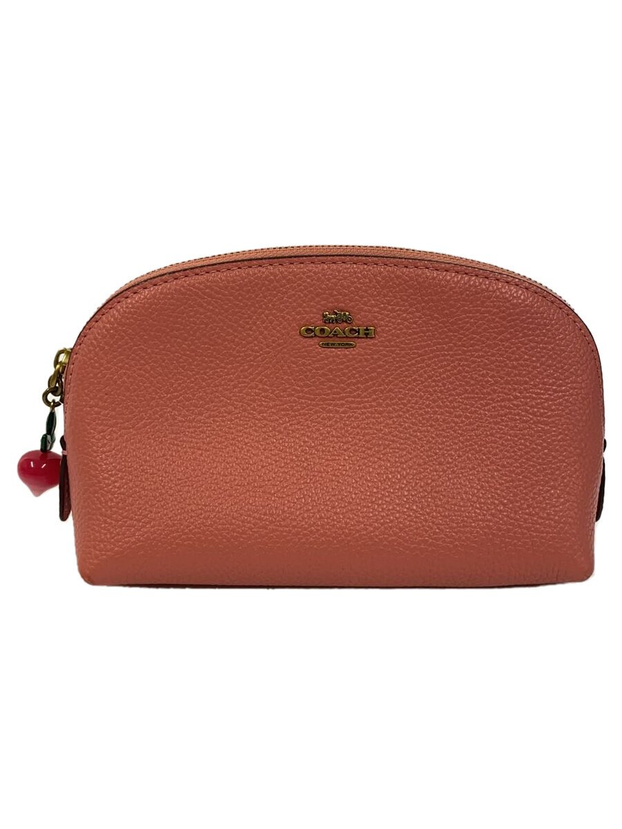 【中古】COACH◆ペプルレザー/蘿蔔引きつける/合切袋/なめし革/さくら色/C2775【御徒面子】