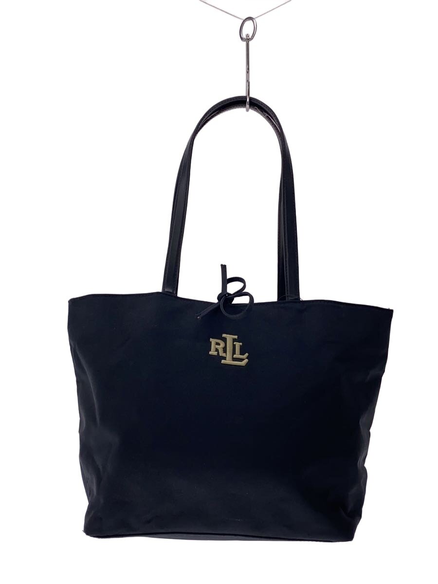 【中古】LAUREN RALPH LAUREN◆トートバッグ/--/BLK//【御徒面子】