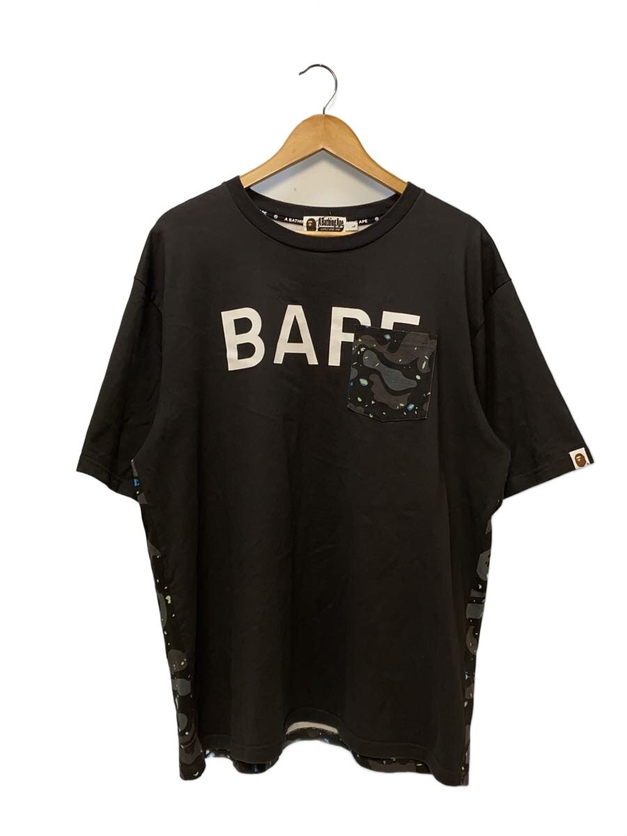 【中古】A BATHING APE◆衣嚢TEE/プルオーバー/L/綿織物/BLK【メンズウェア】