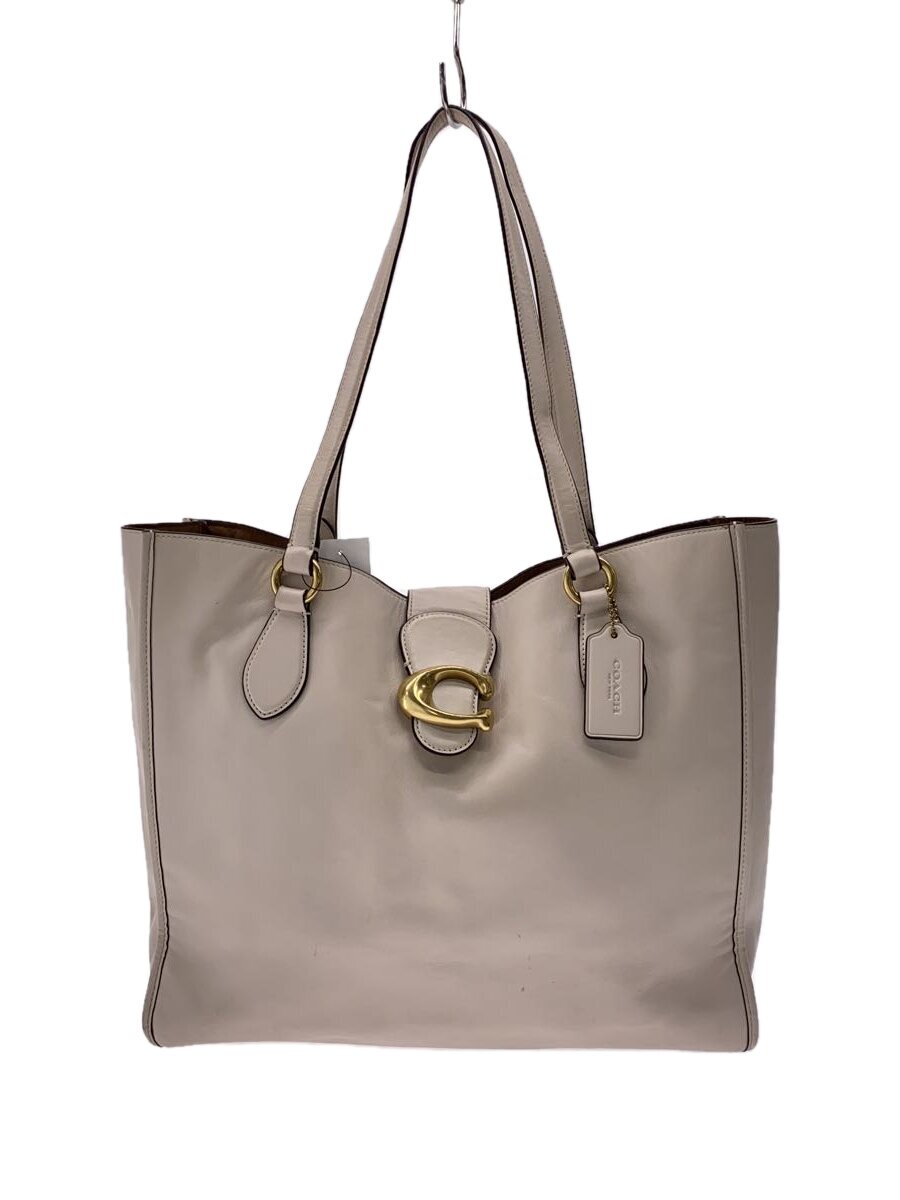 【中古】COACH◆トートバッグ/なめし革/ベージュ/CA114【御徒面子】