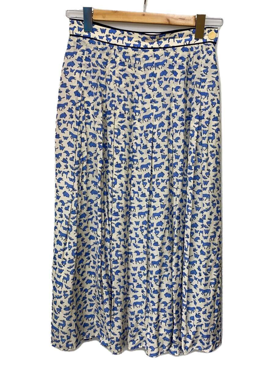 【中古】ANAYI◆ロングスコート/38/人絹/BLU/毛の荒物/102117-11-170-61-380【レディース御召しもの】