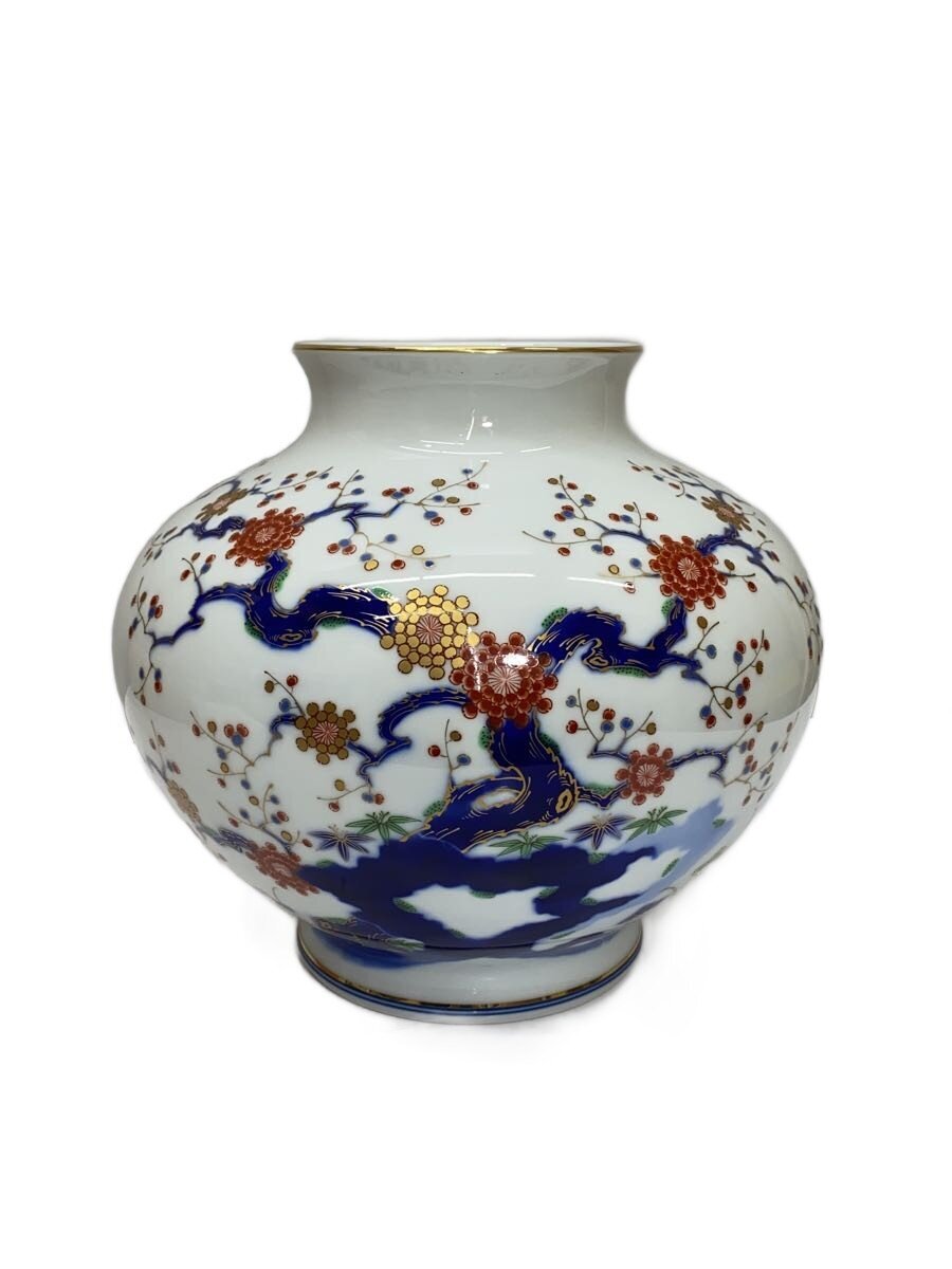 楽天市場】【中古】深川製磁 花瓶 金彩瑠璃牡丹 宮内庁御用達 有田焼