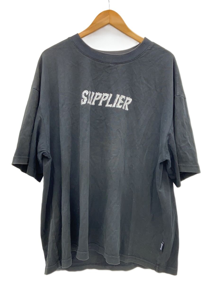【中古】SUPPLIER◆プルオーバー/XXL/綿織物/BLK/刷り上げる【メンズウェア】