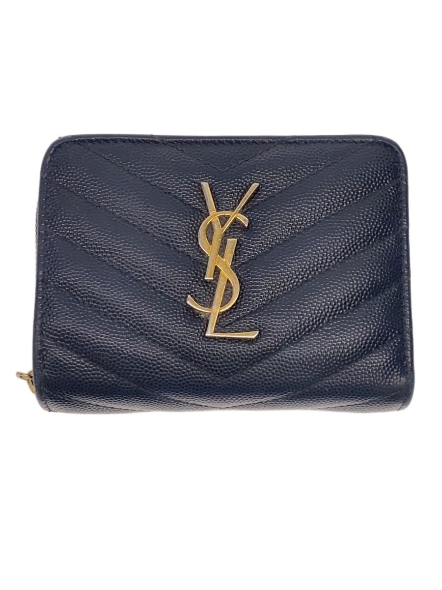 【中古】YVES SAINT LAURENT◆2つ折り銭入れ/--/BLK/レディース/575879【服飾雑貨他】