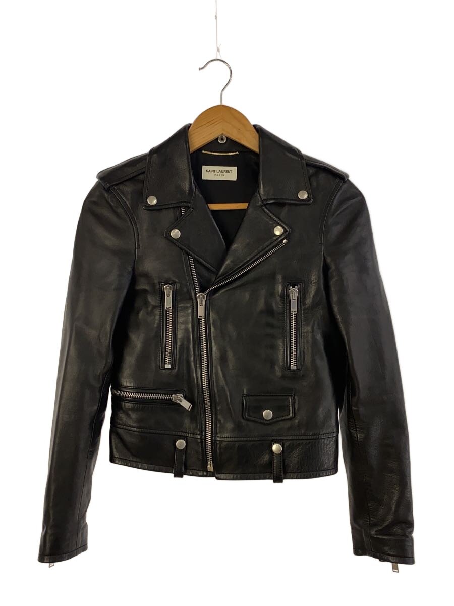 【中古】SAINT LAURENT◆ダブルライダースジャケット/34/レザー/BLK/L01【レディースウェア】｜2ｎｄ STREET 店