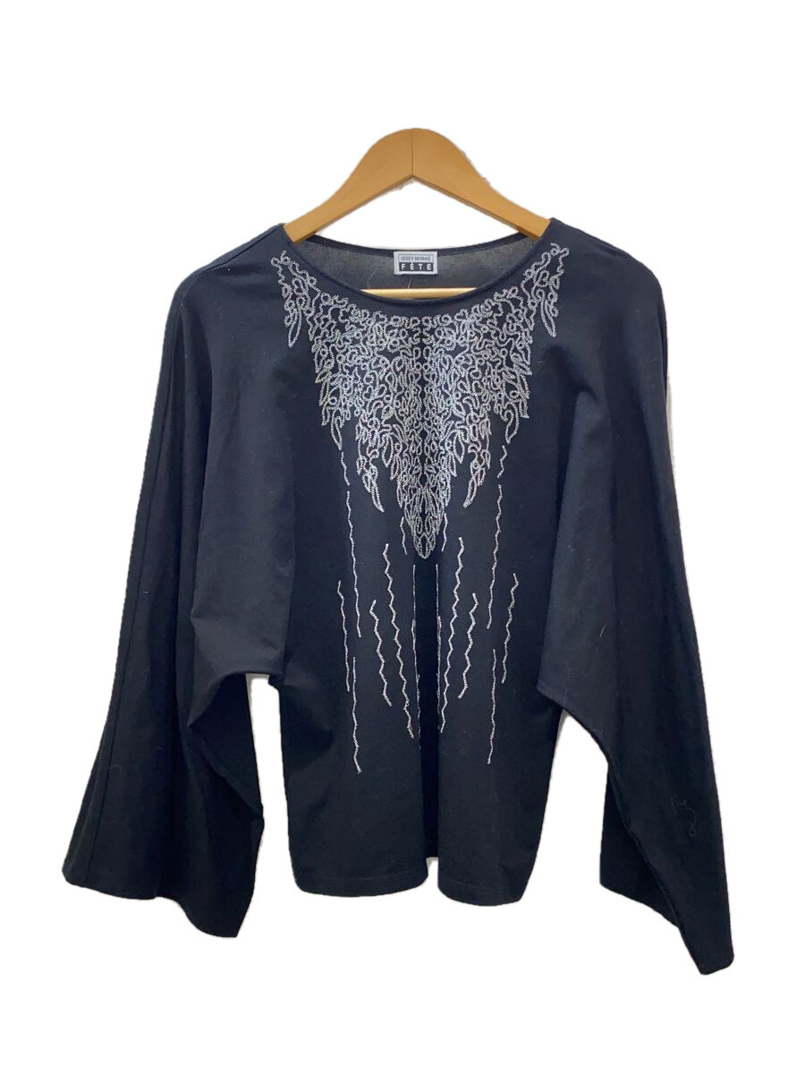 【中古】ISSEY MIYAKE FETE◆長袖カットソー/2/綿織物/BLK/IF52JK005//【レディース御召しもの】