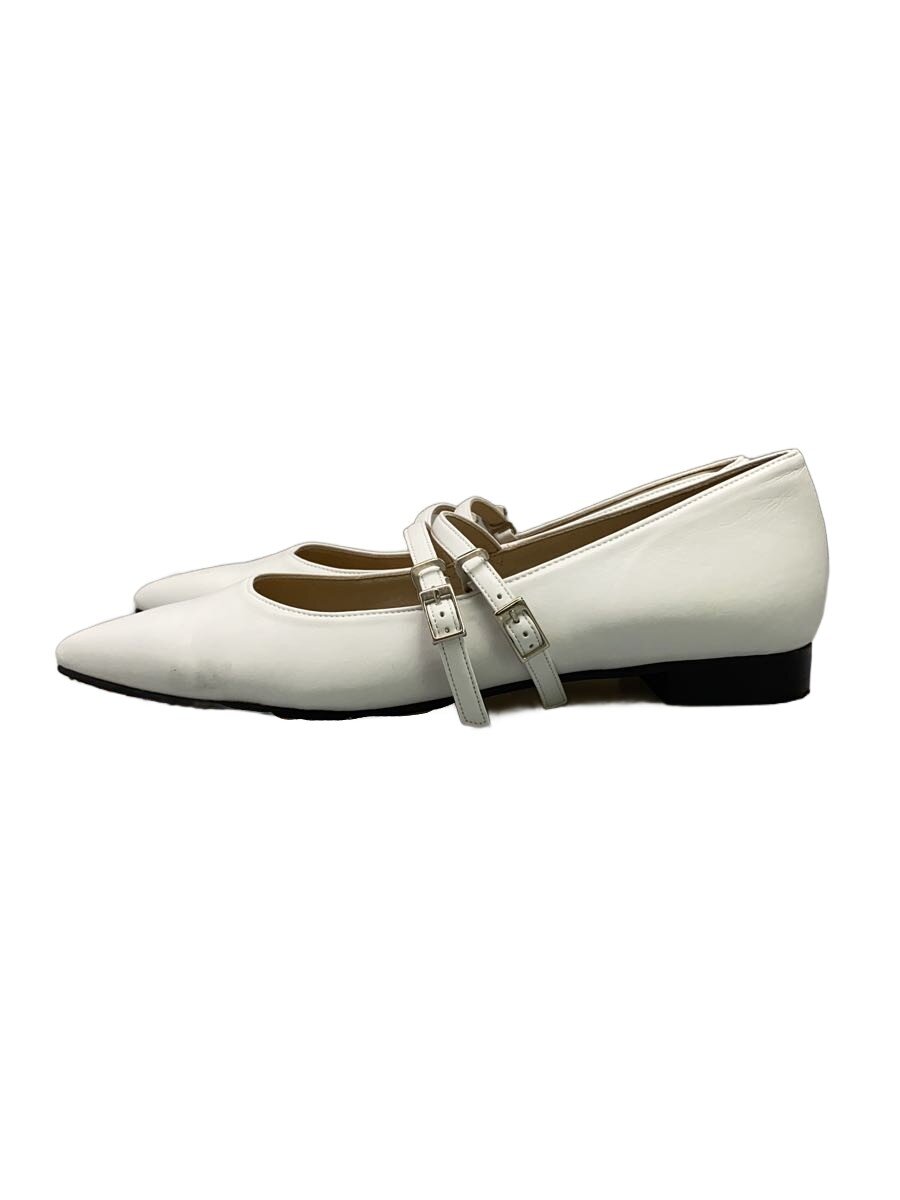 【中古】OHGA◆片足蔵置き/木目細かパンプス/24糎/WHT【シューズ】