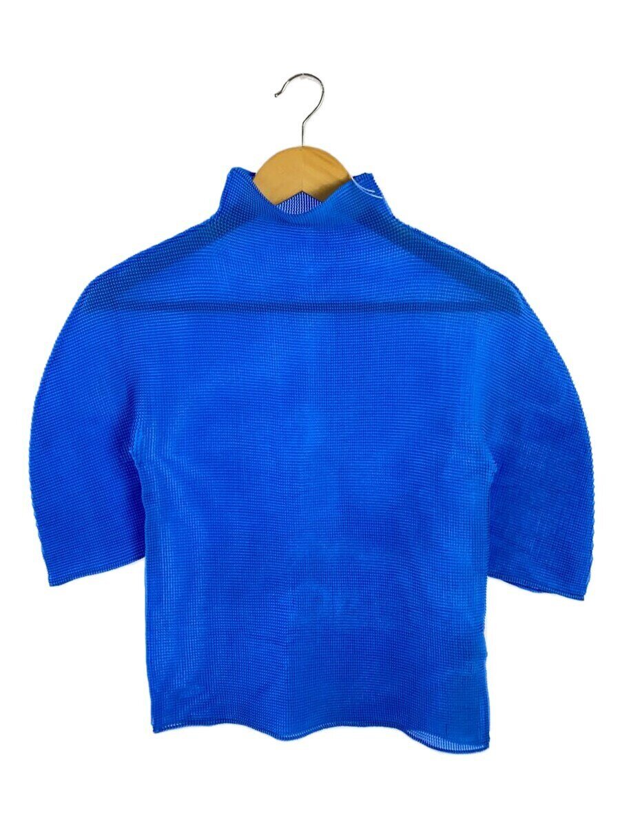 【中古】me ISSEY MIYAKE◆半袖カットソー/--/ポリエステル/BLU/無地/MI01FK111【レディース御召しもの】
