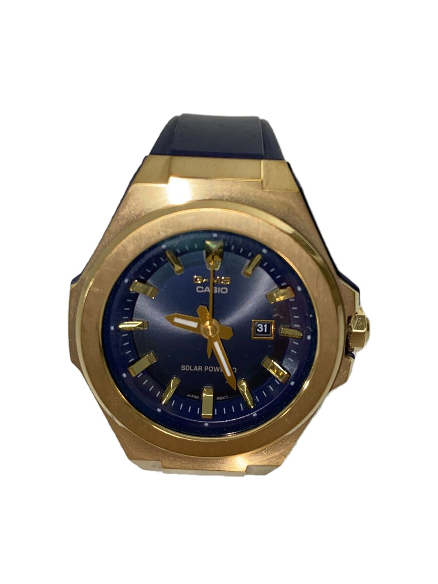 【中古】CASIO◆ウオッチ/アナログ/天然ゴム/NVY/NVY/SS/MSG-S500G【服飾雑貨他】