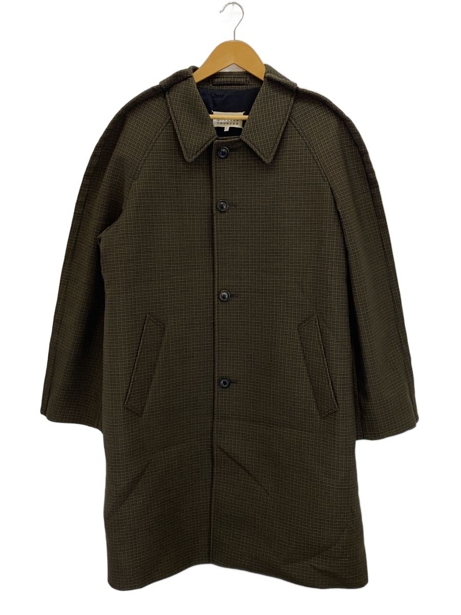 【中古】Maison Margiela◆19AW/ガンクラブチェックステンカラーコート/46/ブラウン/茶/第4ボタン下薄汚れ有【メンズウェア】｜2ｎｄ STREET 店