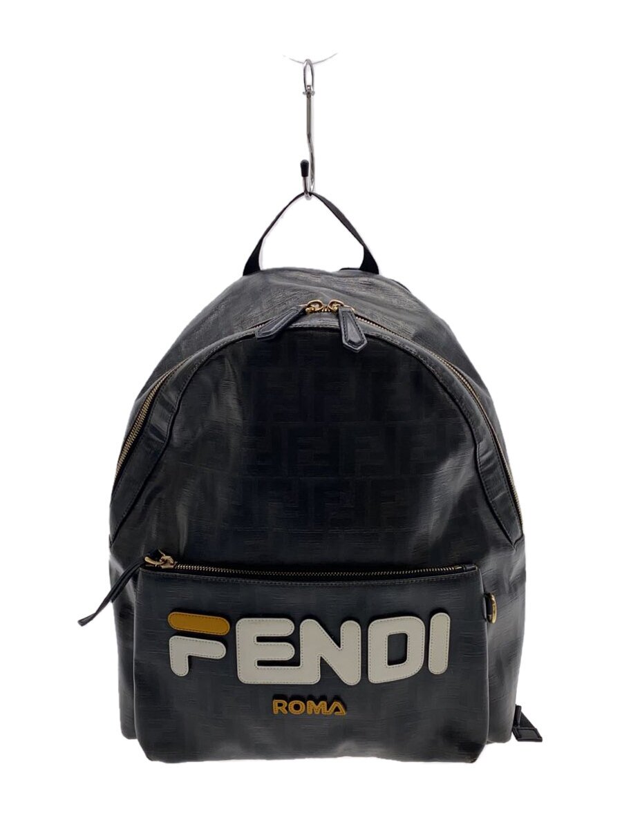 【中古】FENDI◆ズッカ柄/うしろ側風呂敷き包み/黒いこと/総柄/八十万産業剥がれ有【御徒面子】