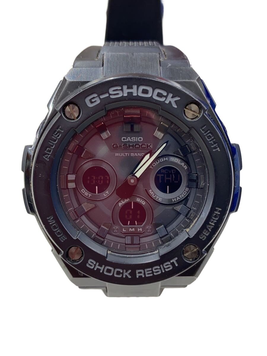 【中古】CASIO◆ソーラーウオッチ・G-SHOCK/デジアナ/天然ゴム/BLK/BLK//【服飾雑貨他】